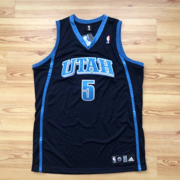 Utah Jazz #5 Carlos Boozer adidas Authentic Basketball Jersey(Navy) - Picture 1 of 5